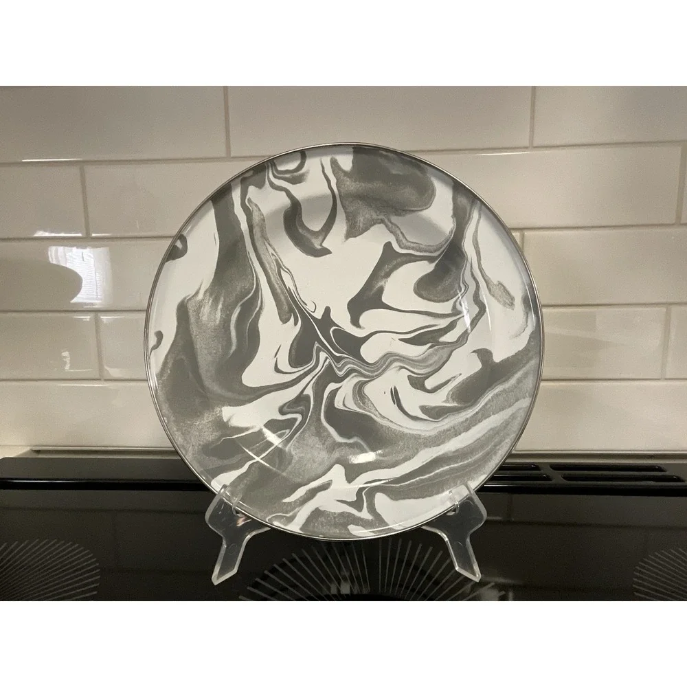 Pottery Barn Airstream Special Edition Enamel Marbled Dinnerware Used